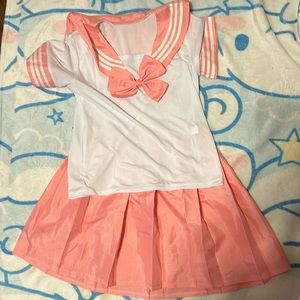 Pink school uniform costume dress cosplay